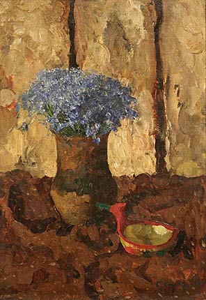 Stilleben mit Kornblumen.1957